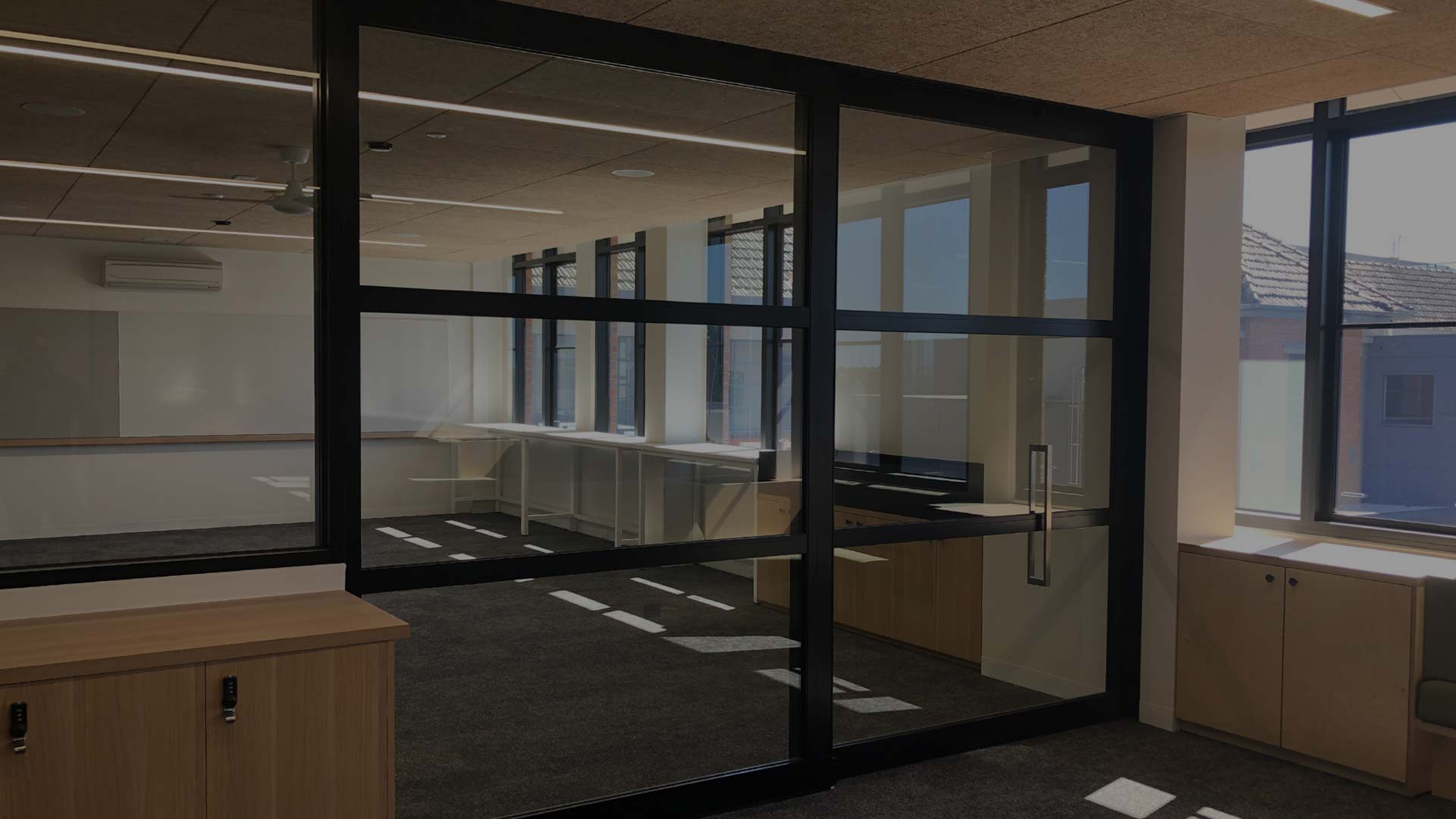 image of acoustic sliding door for feature slider