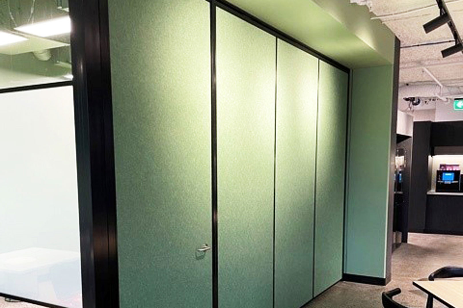 Optica solid panel movable wall system