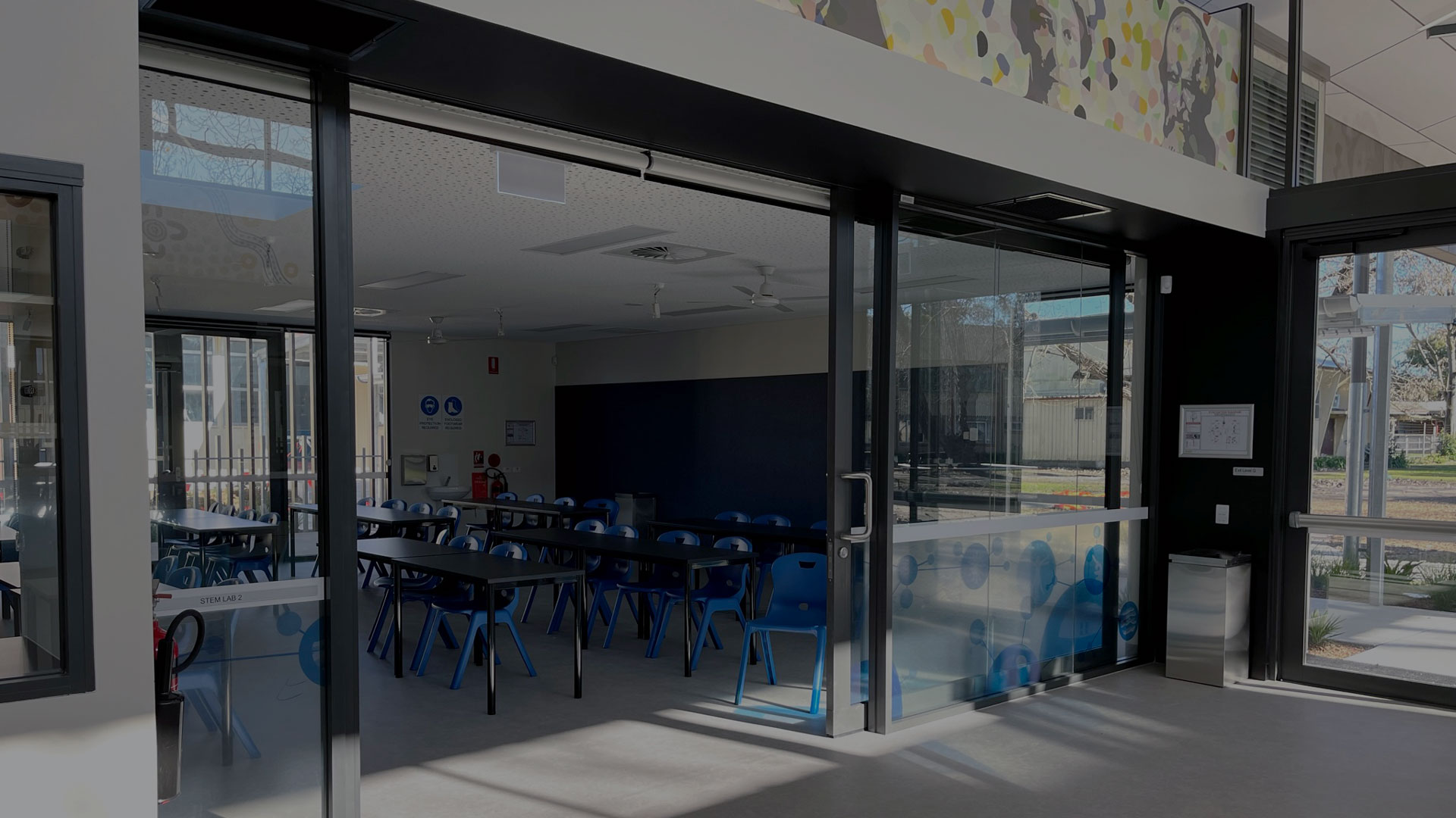 face mounted sliders with recessed head tracks