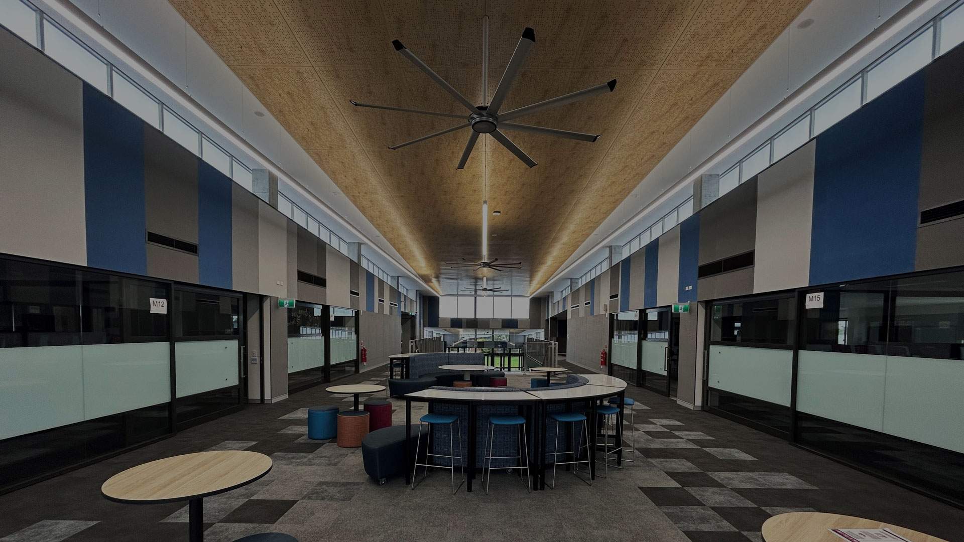 acoustic glazed sliders with solid panels