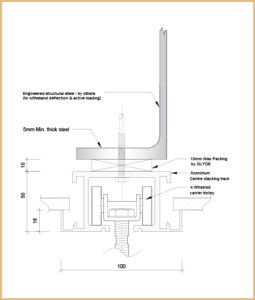 section detail Centre Stack fixed to steel direct