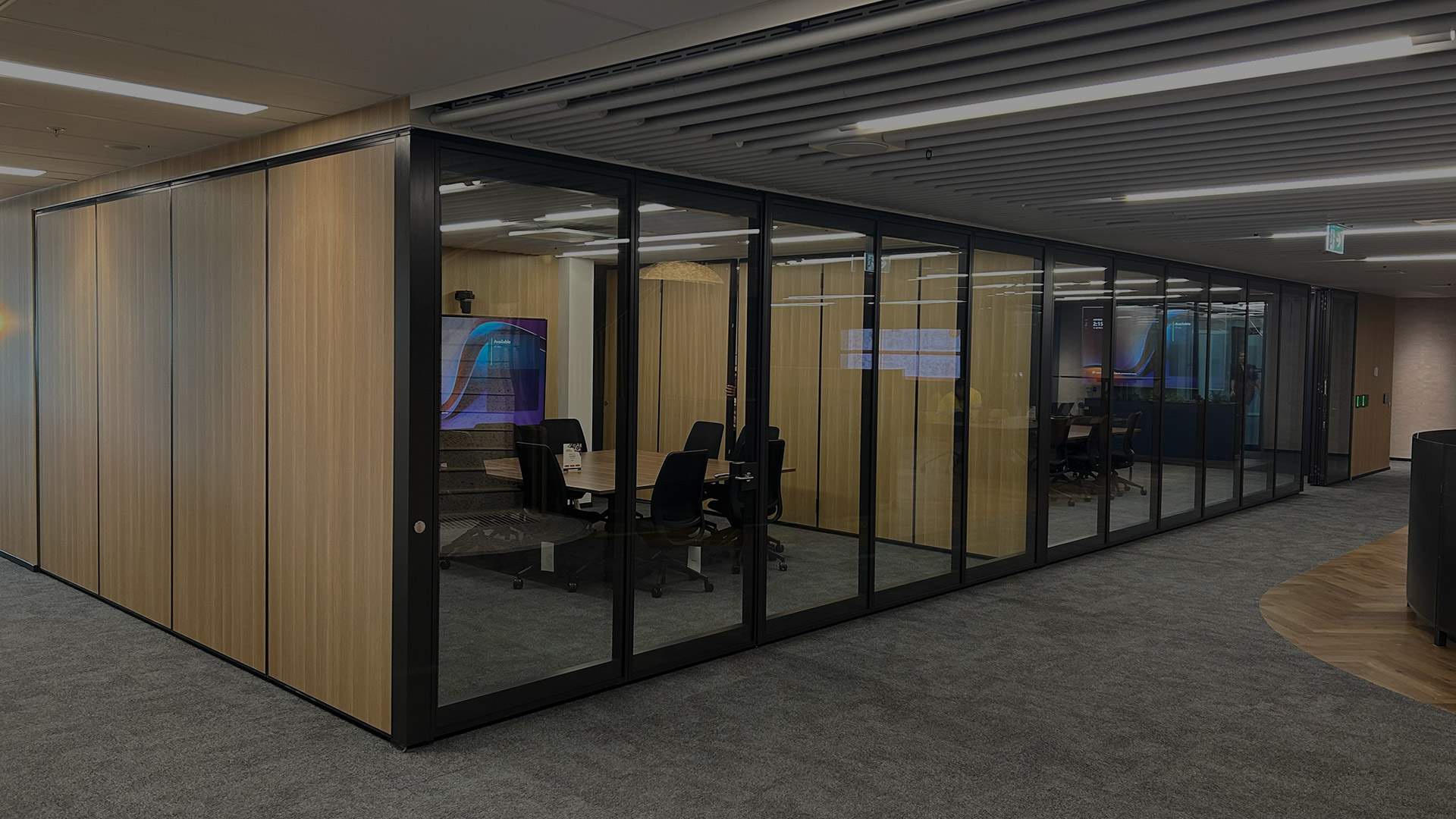 Optica acoustic operable wall system