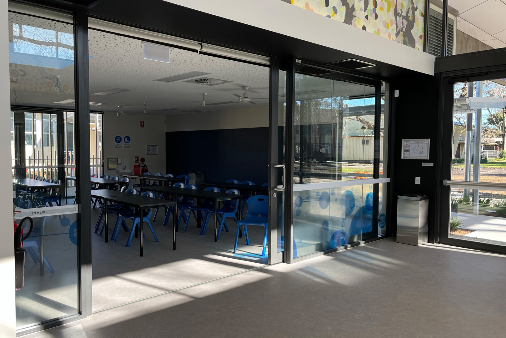 Sereine bottom rolling acoustic slider with wide floor track